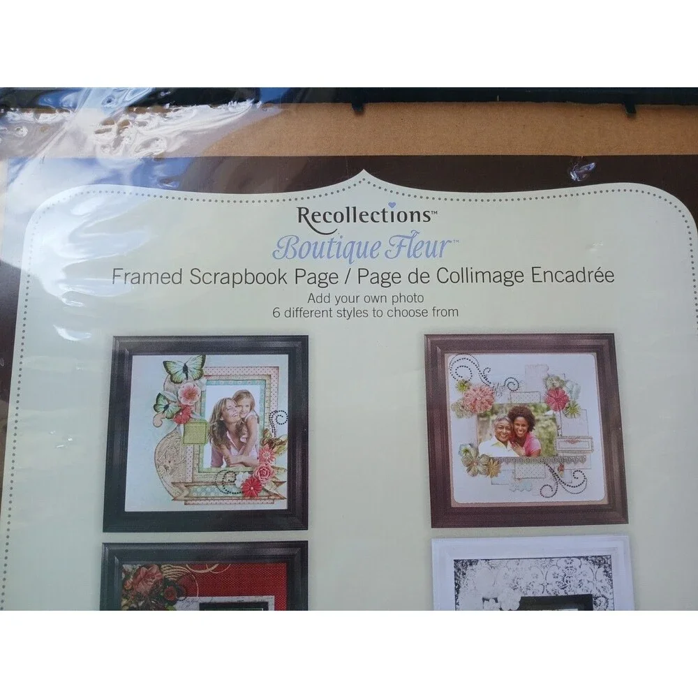 3D Butterflies & Flowers Just Add Photo Recollections-Framed Scrapbook Page-New